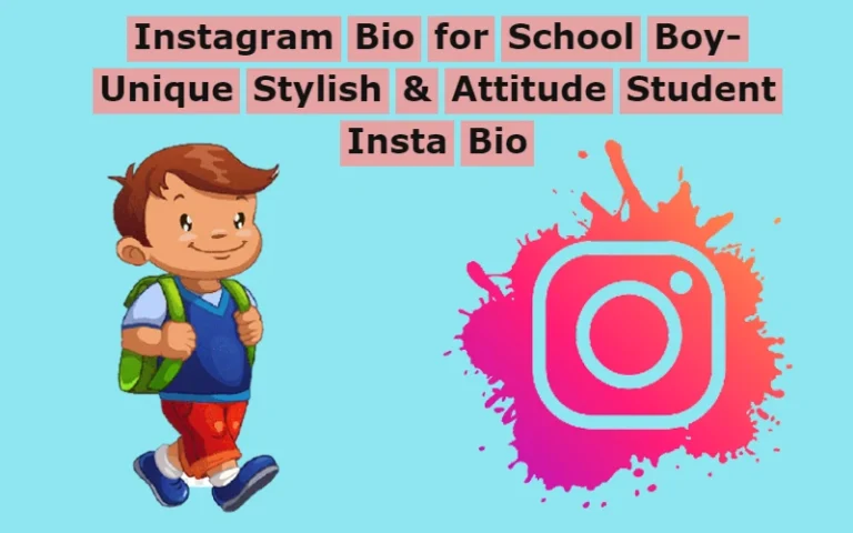 Instagram Bio for School Boy
